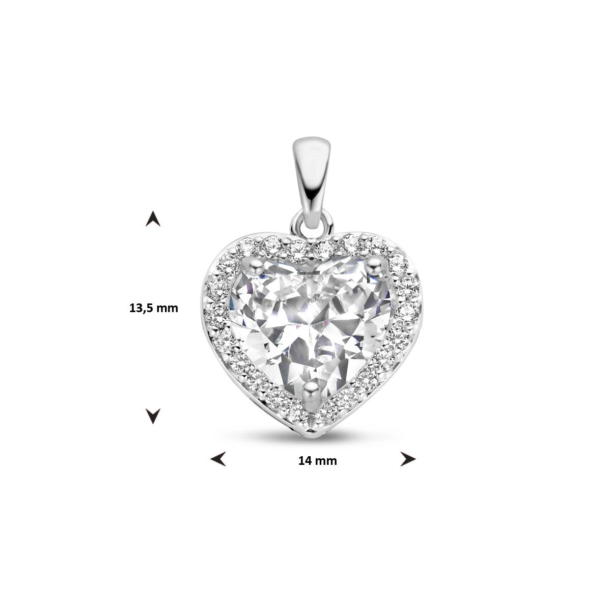 Fantasy Collection Hanger hart zirkonia halo zilver