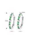 Zilver Gerhodineerd Klapoorringen Groen En Wit Zirkonia 1335749 - PansiteNederland.nl