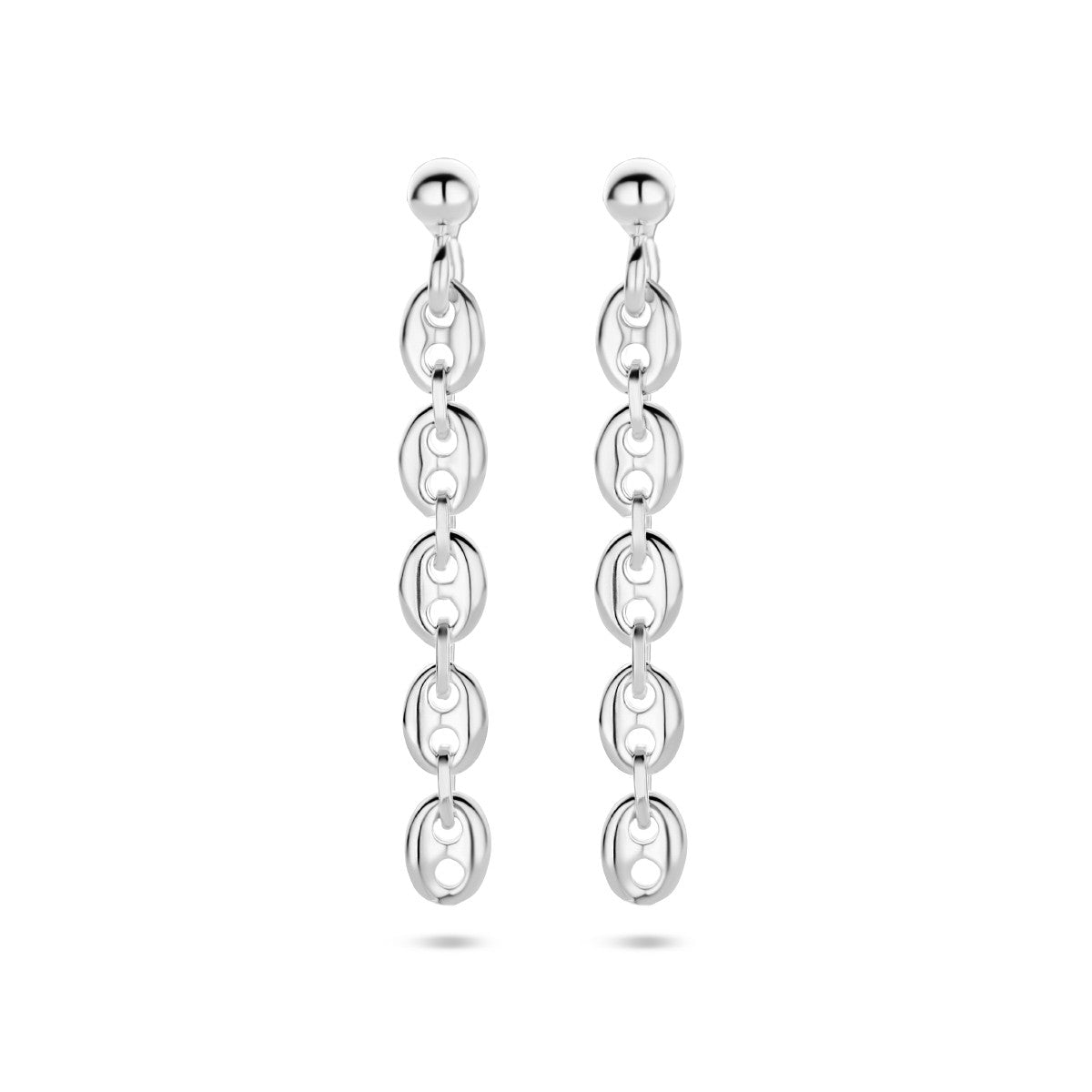 Fantasy Collection Hangende oorbellen koffieboon zilver
