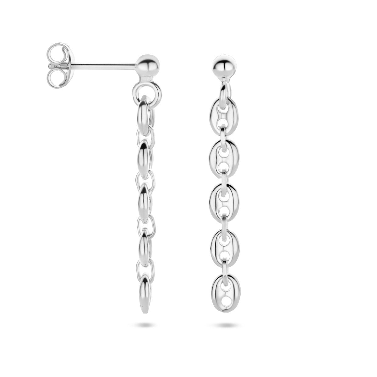 Fantasy Collection Hangende oorbellen koffieboon zilver