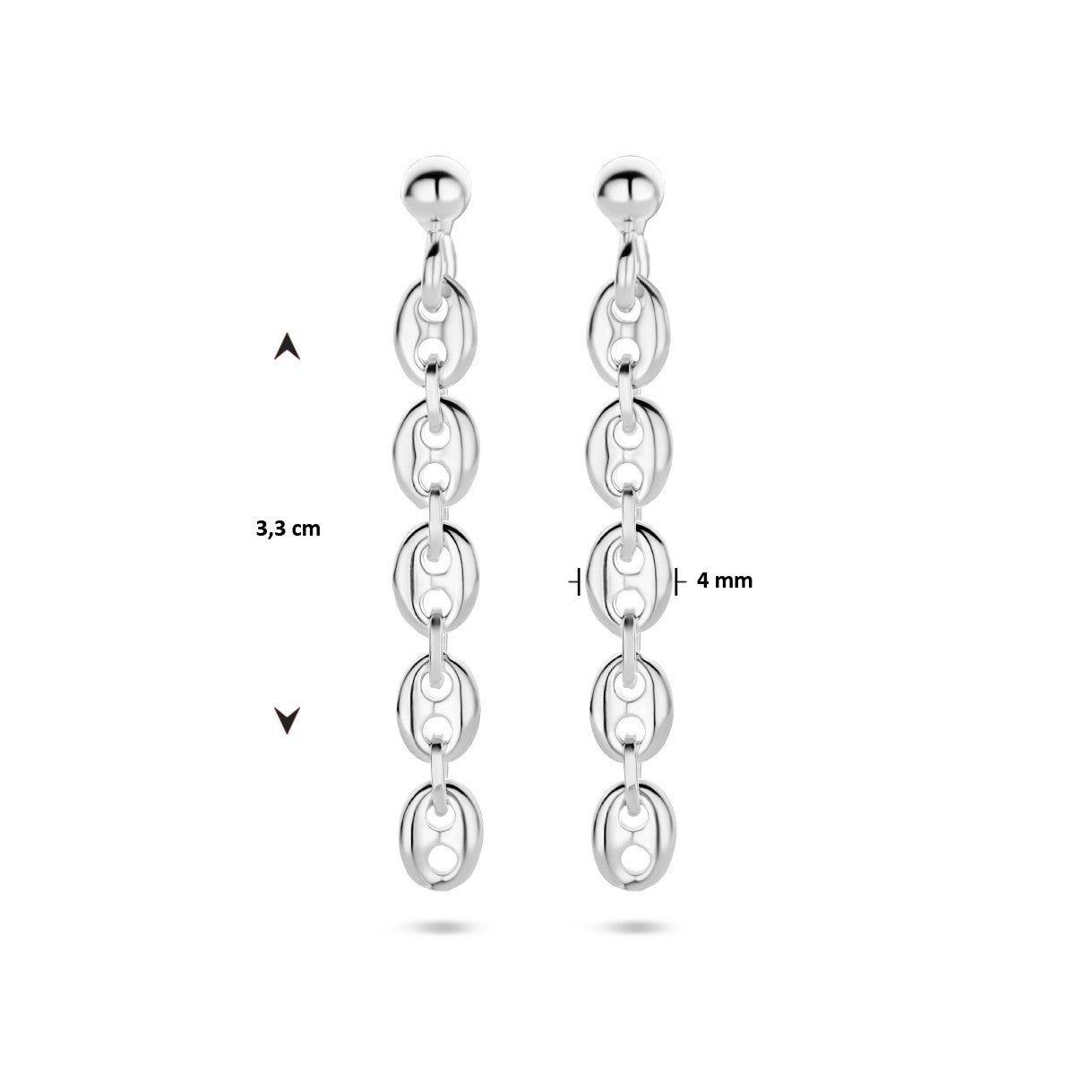 Fantasy Collection Hangende oorbellen koffieboon zilver