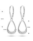 ZIlveren oorhangers druppel zirkonia brisur haak 1335821 - PansiteNederland.nl