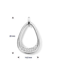 zilver gerhodineerd hanger druppel zirkonia 1335822 - PansiteNederland.nl