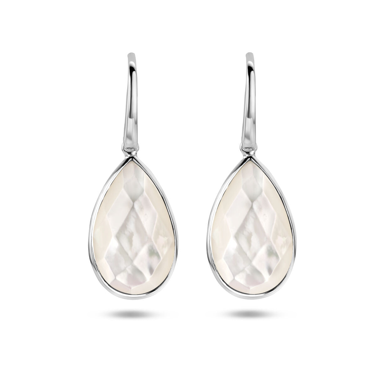 Fantasy Collection Hangende oorbellen parelmoer franse haak zilver