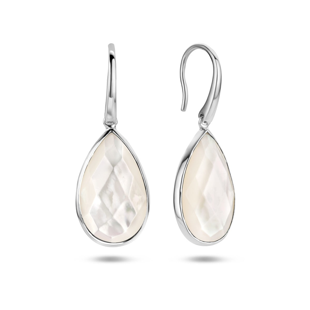 Fantasy Collection Hangende oorbellen parelmoer franse haak zilver