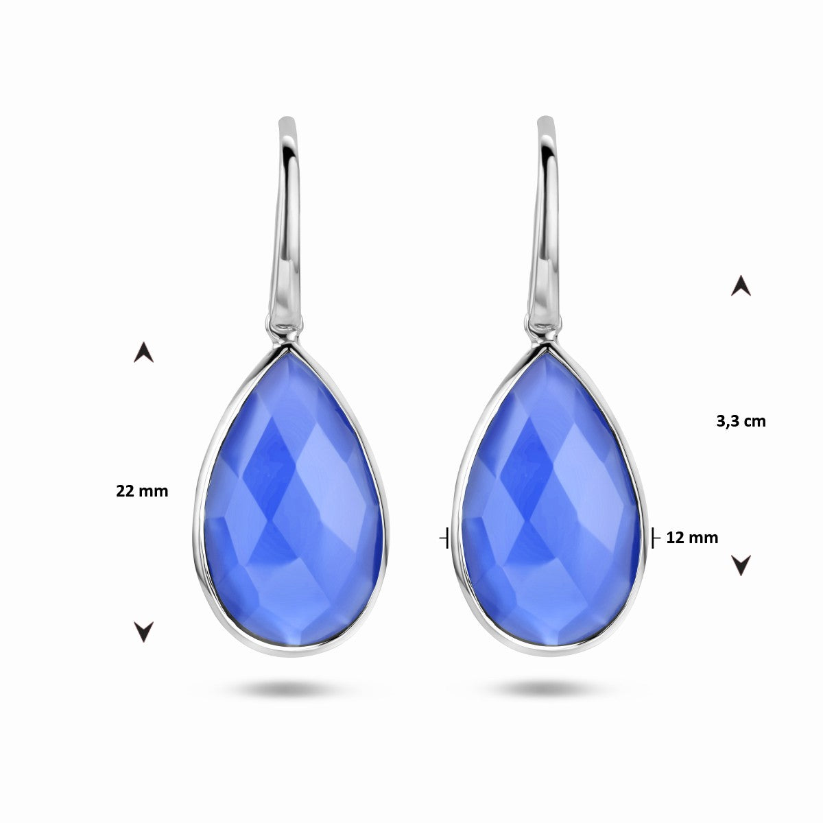Fantasy Collection Hangende oorbellen lapis zilver