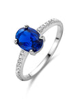 Gerhodineerd Zilver Ring Blauw En Wit Met Zirkonia 1335855 - PansiteNederland.nl