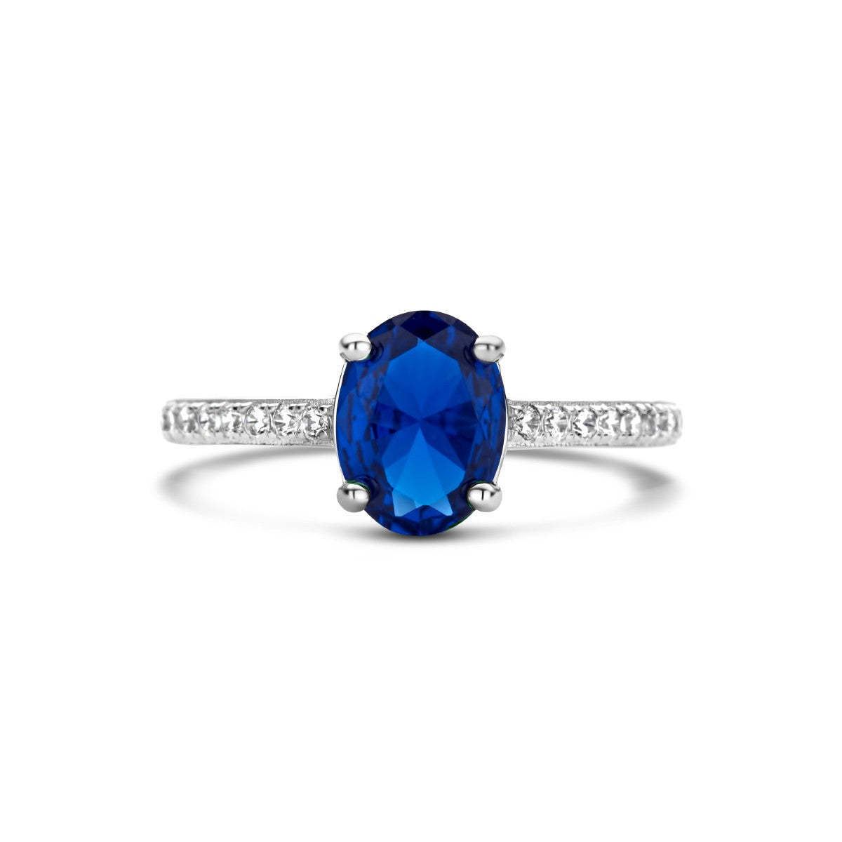 Fantasy Collection Ring blauw en wit zirkonia zilver