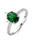 Gerhodineerd Zilver Ring Groen En Wit Met Zirkonia 1335859 - PansiteNederland.nl