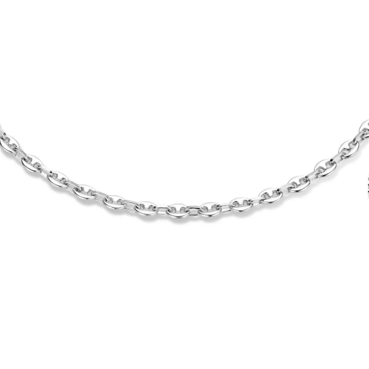 Fantasy Collection Collier koffieboon 3,7 mm 42 + 3 cm zilver