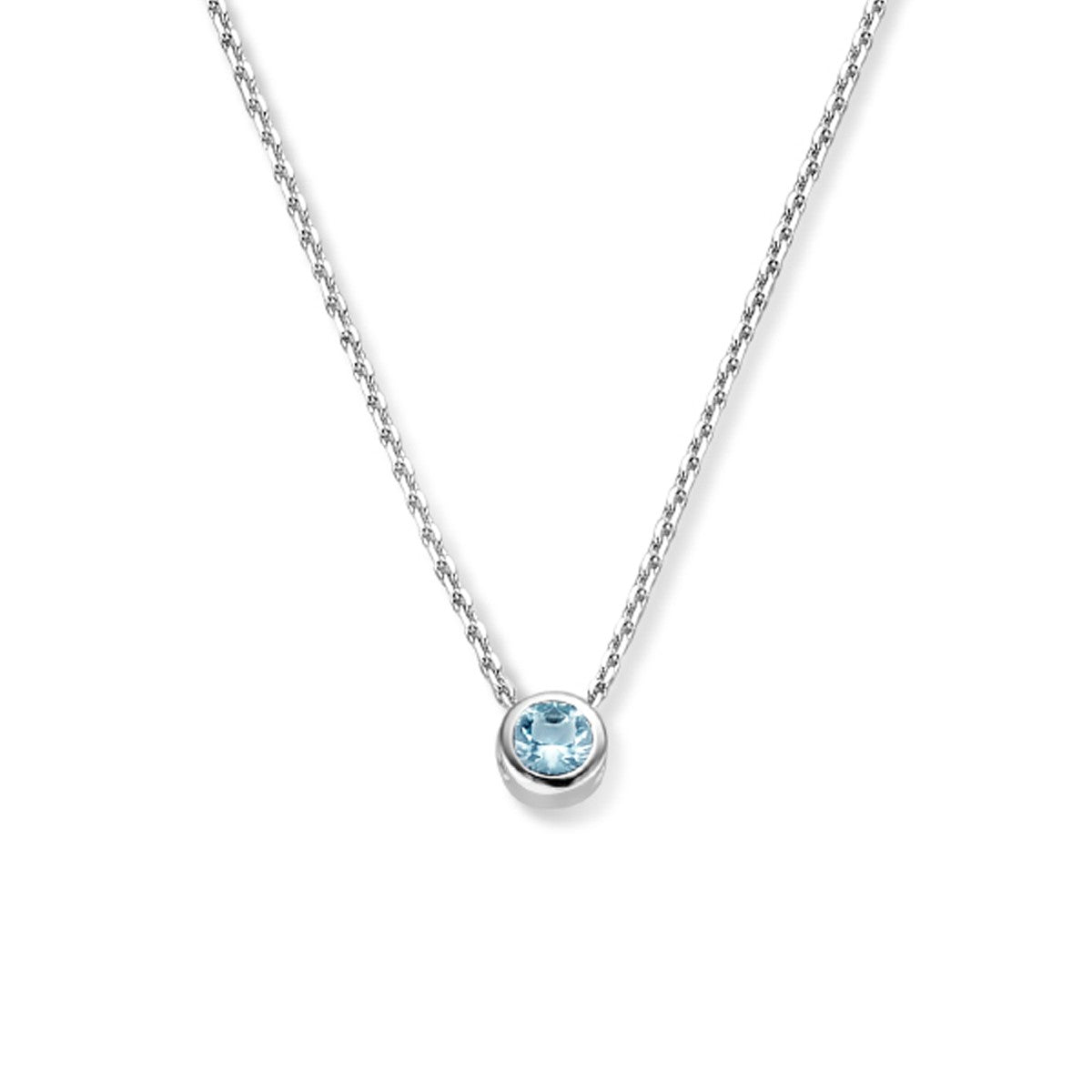Fantasy Collection Collier met geboortesteen zirkonia 41 + 4 cm zilver