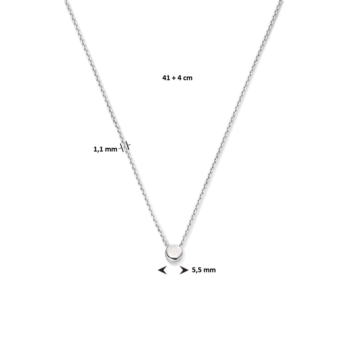 Fantasy Collection Collier met geboortesteen zirkonia 41 + 4 cm zilver
