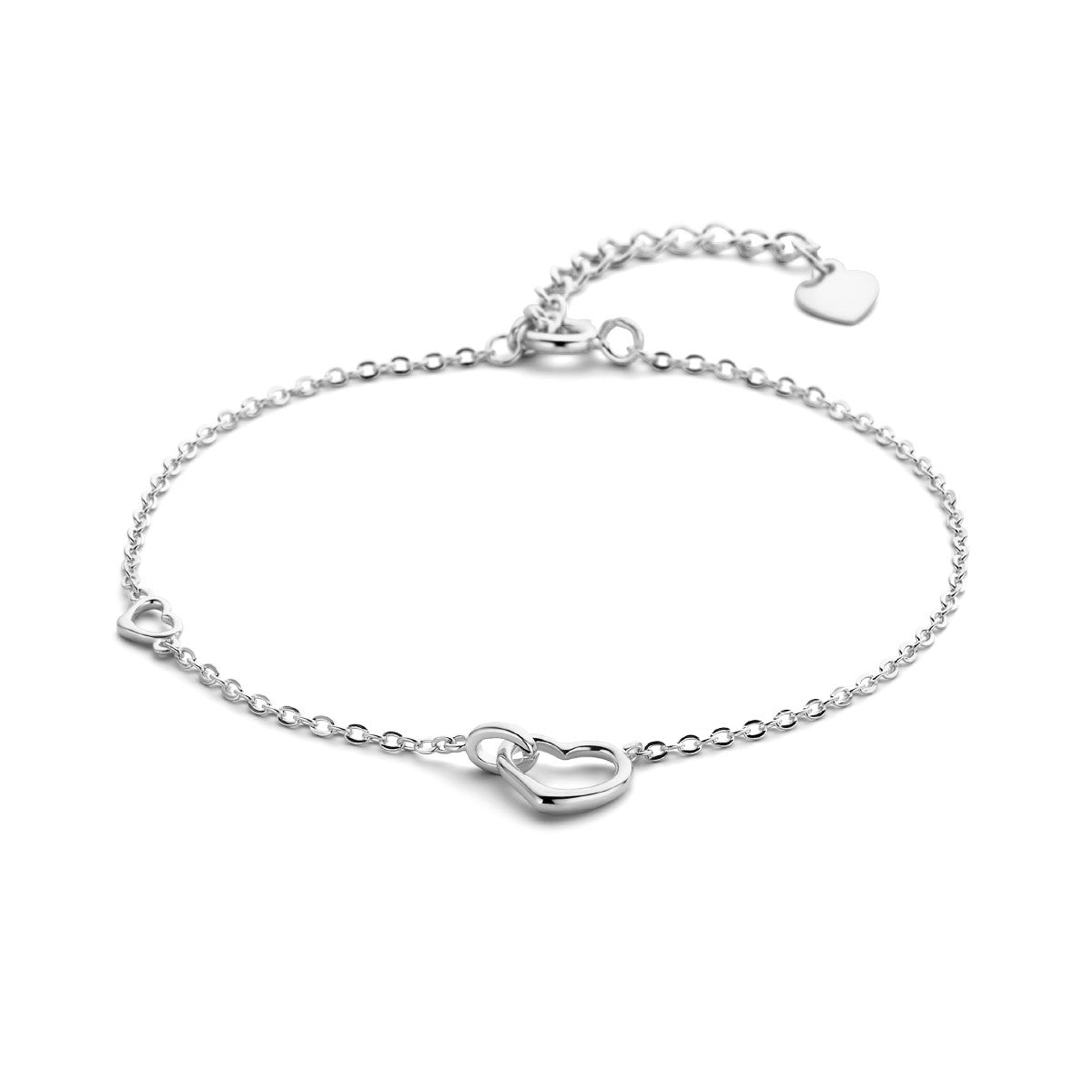 Fantasy Collection Armband hartjes 16 + 3 cm zilver