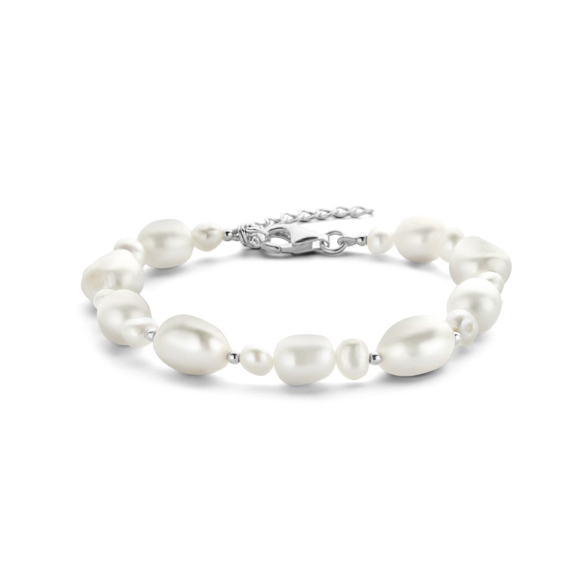 Fantasy Collection Armband parels 17 + 3 cm zilver