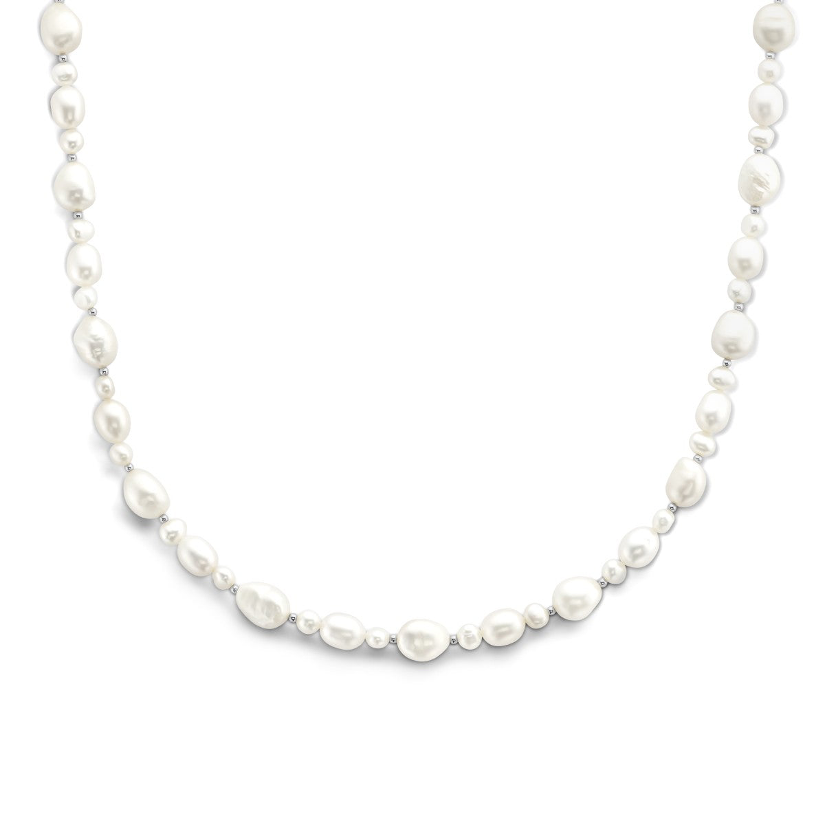 Fantasy Collection Collier parels 43 + 4 cm zilver