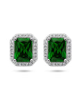 Zilver Gerhodineerd Oorknoppen Groen En Wit Zirkonia Halo 1336060 - PansiteNederland.nl