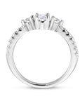 Gerhodineerd Zilver Ring Trilogie Met Zirkonia 1336076 - PansiteNederland.nl