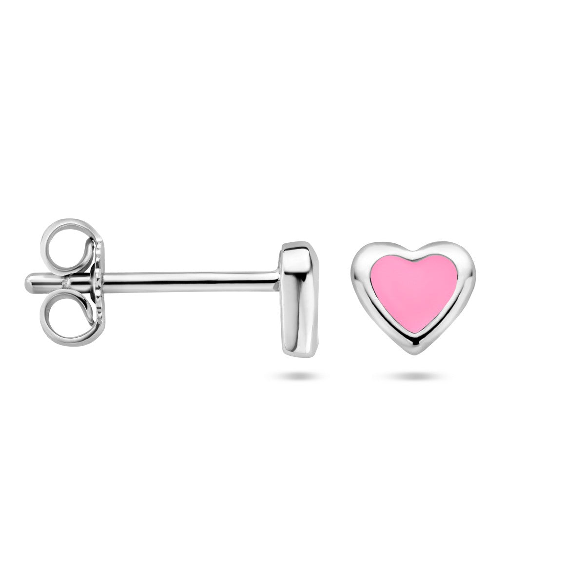 Fantasy Collection Oorbellen hart emaille zilver