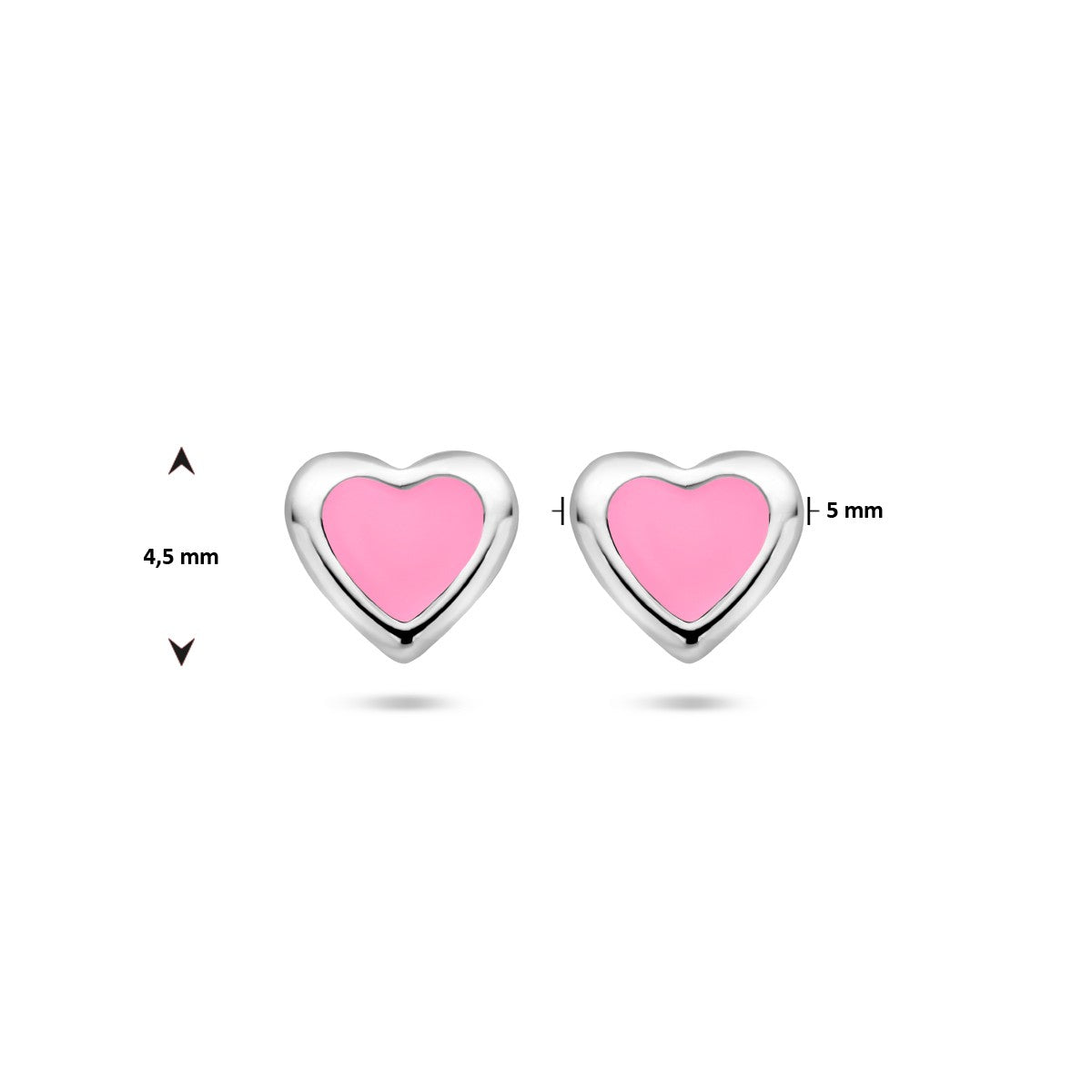 Fantasy Collection Oorbellen hart emaille zilver