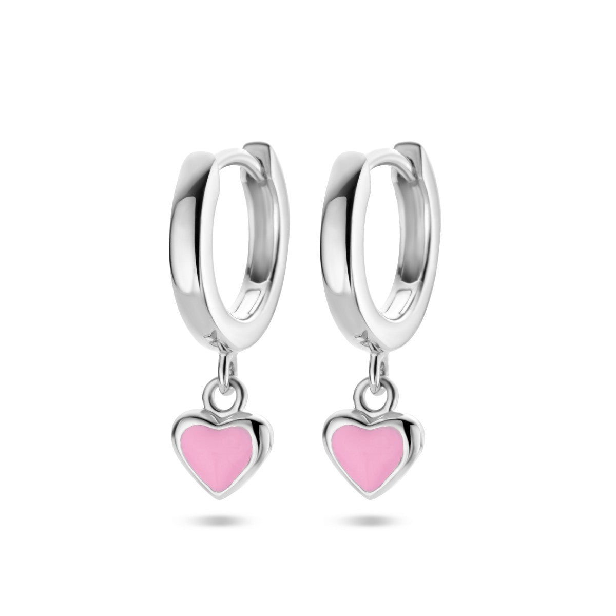 Fantasy Collection Oorbellen hart emaille zilver