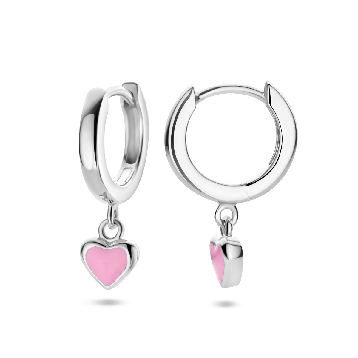 Fantasy Collection Oorbellen hart emaille zilver