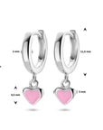 Zilver Gerhodineerd Klapoorringen Hart 1336083 - PansiteNederland.nl