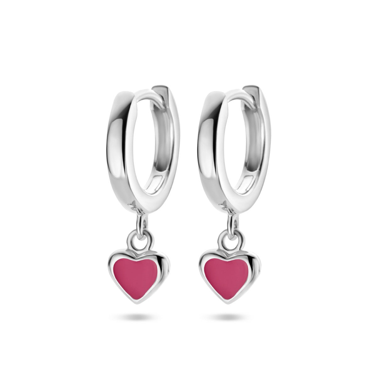 Fantasy Collection Oorbellen hart emaille zilver