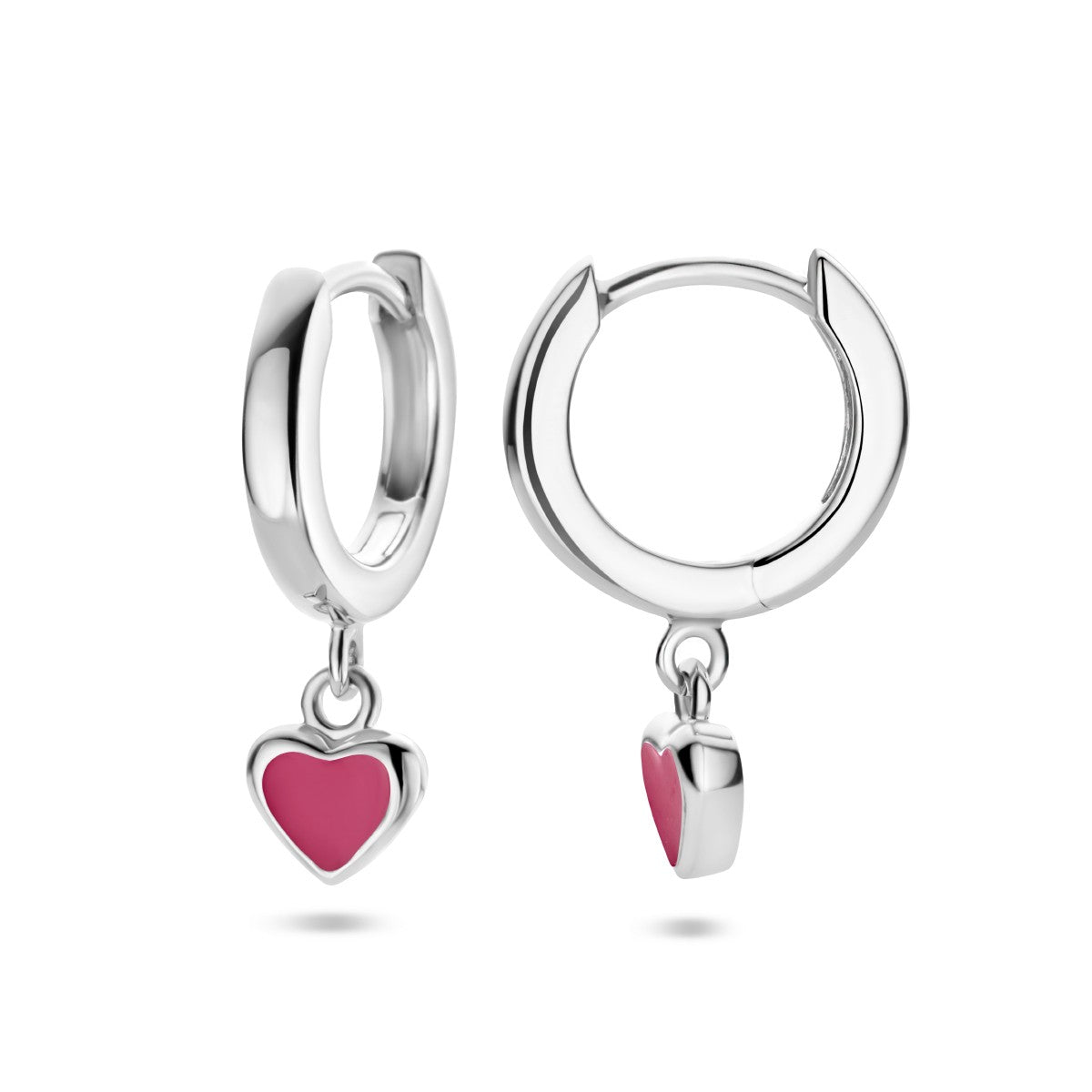 Fantasy Collection Oorbellen hart emaille zilver