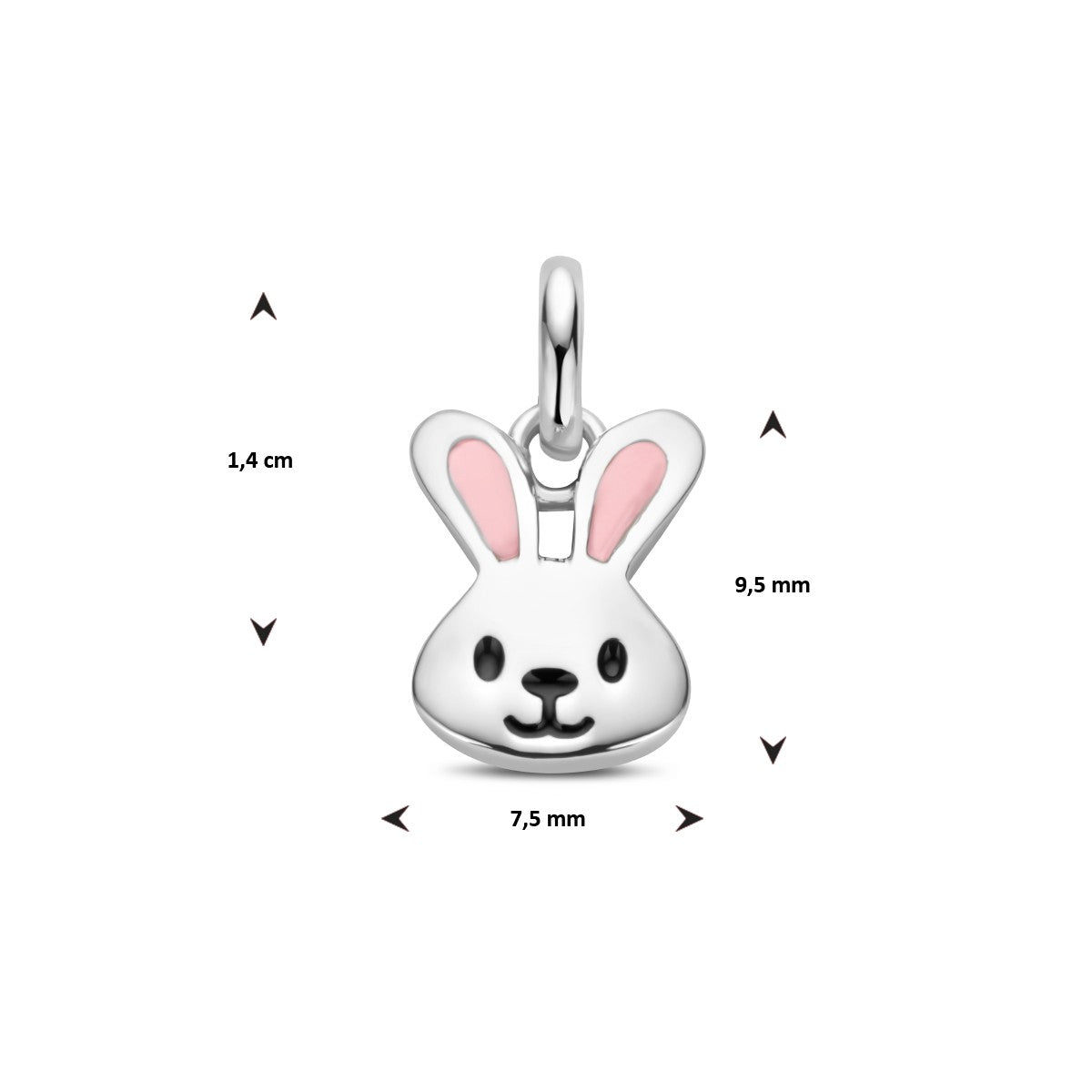 Fantasy Collection Hanger konijn emaille zilver
