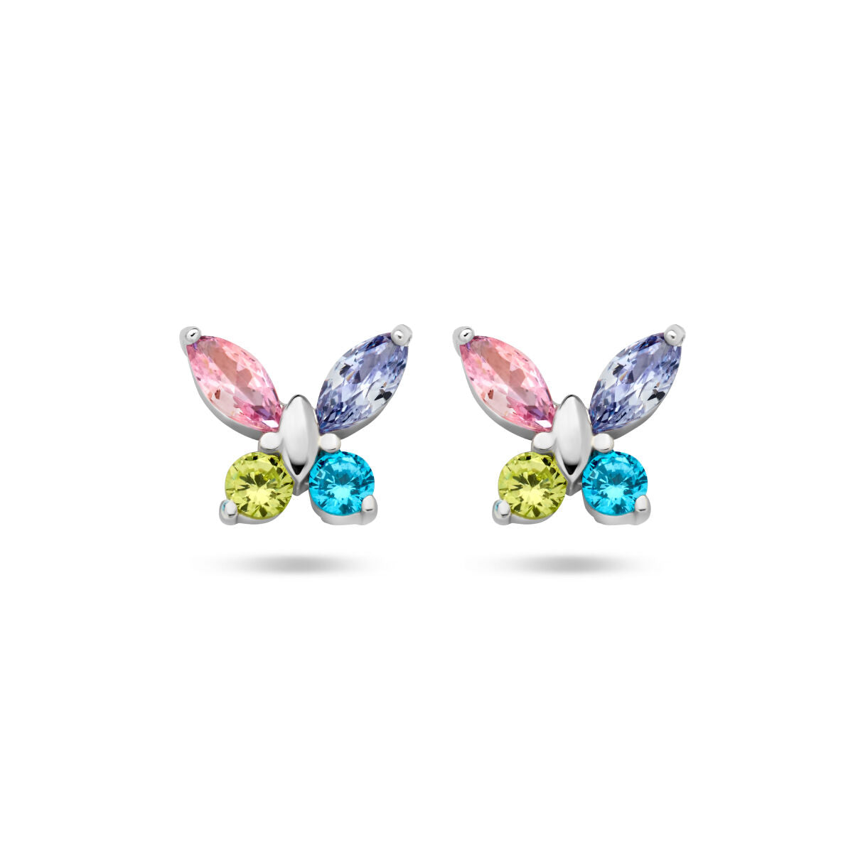 Fantasy Collection Oorbellen vlinder meerdere kleuren zirkonia zilver - PSN1336095