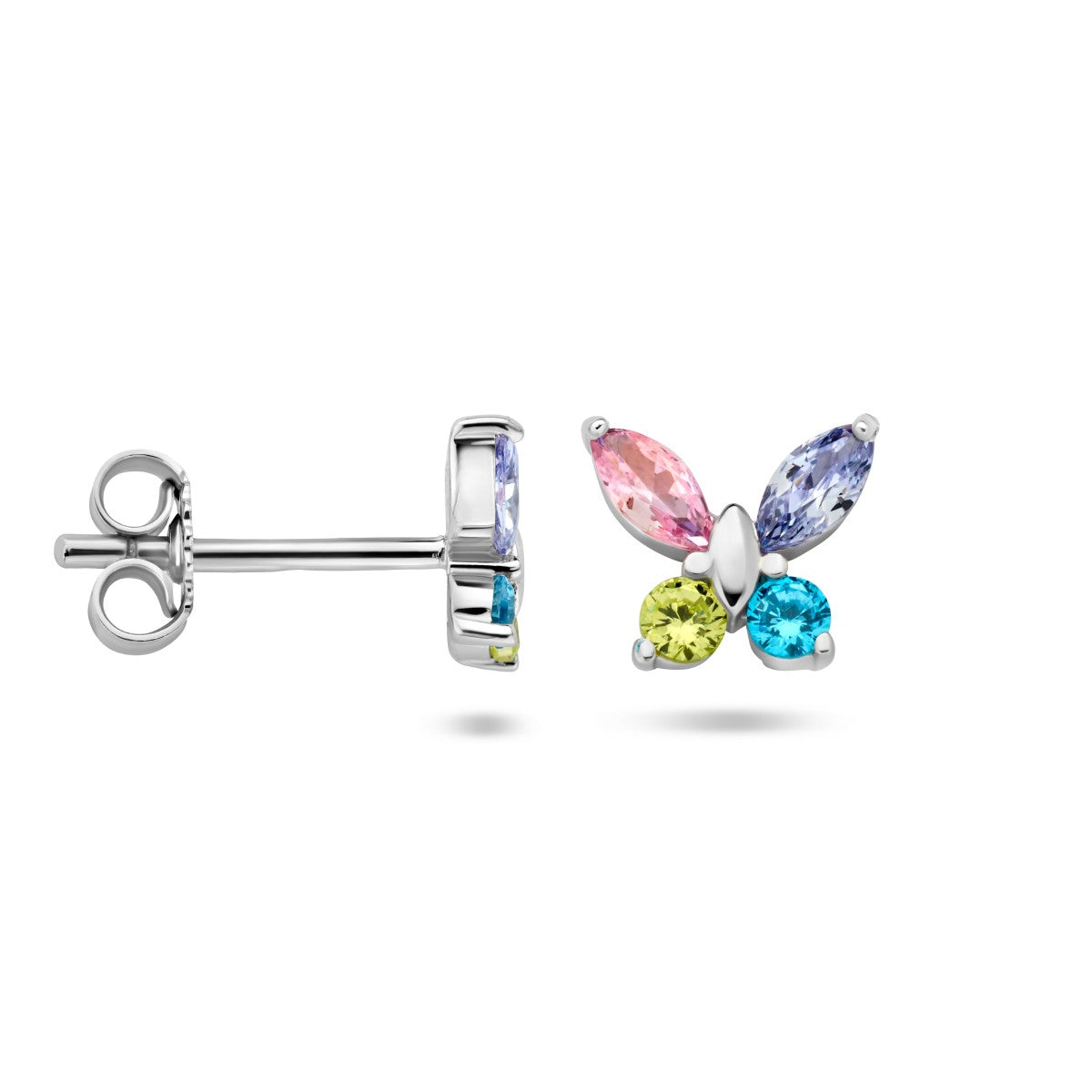 Fantasy Collection Oorbellen vlinder meerdere kleuren zirkonia zilver - PSN1336095