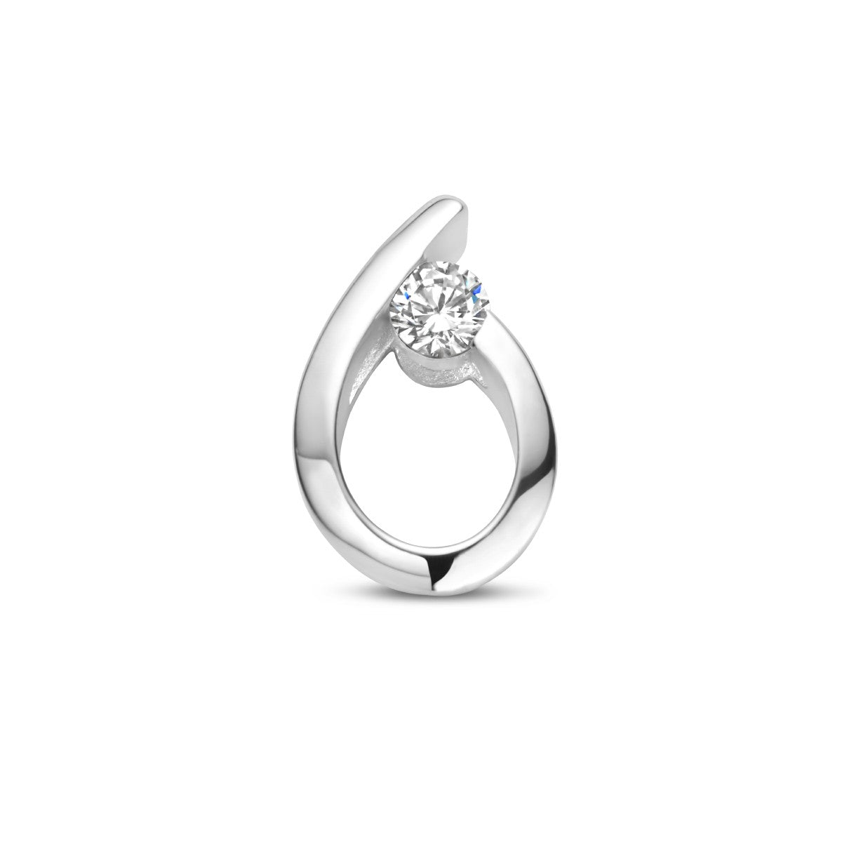 Fantasy Collection Hanger druppel zirkonia 13 mm zilver