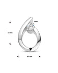 zilver gerhodineerd hanger druppel zirkonia 1336098 - PansiteNederland.nl