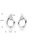 Zilver Gerhodineerd Oorknoppen Druppel Zirkonia 1336103 - PansiteNederland.nl