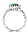 Gerhodineerd Zilver Ring Groen En Wit Met Zirkonia Halo 1336130 - PansiteNederland.nl