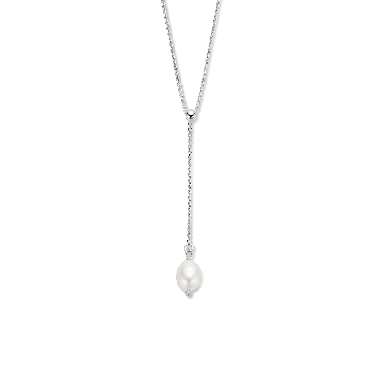 Fantasy Collection Y-collier parel 45 + 5 cm zilver