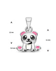 zilver gerhodineerd hanger panda 1336181 - PansiteNederland.nl