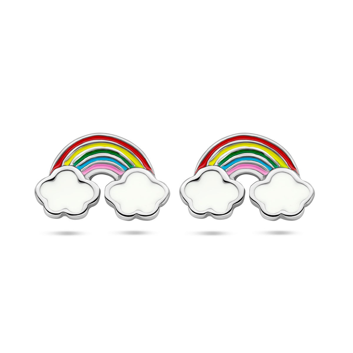 Fantasy Collection Oorbellen emaille regenboog zilver