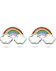 Zilver Gerhodineerd Oorknoppen Regenboog 1340387 - PansiteNederland.nl