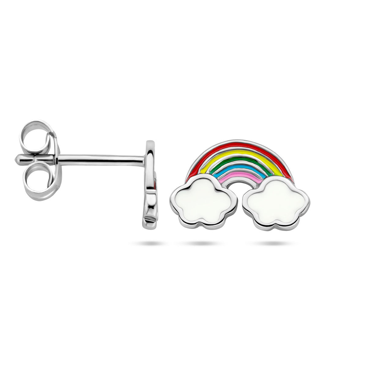 Fantasy Collection Oorbellen emaille regenboog zilver