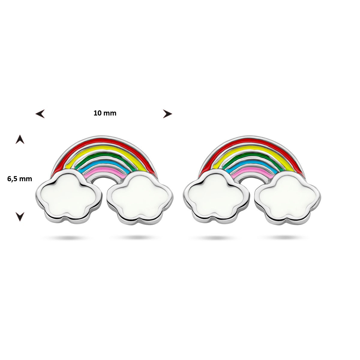 Fantasy Collection Oorbellen emaille regenboog zilver