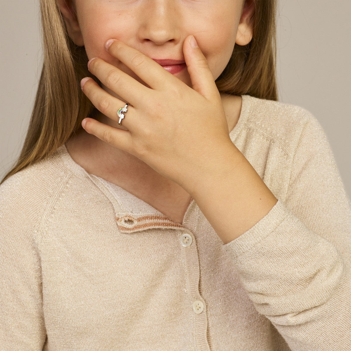 Fantasy Collection Ring emaille regenboog zilver