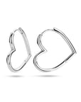 Zilver Gerhodineerd Oorringen Hart 1336215 - PansiteNederland.nl