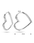 Zilver Gerhodineerd Oorringen Hart 1336215 - PansiteNederland.nl