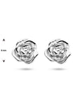 Zilver Gerhodineerd Oorknoppen Roos 1336345 - PansiteNederland.nl