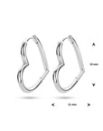 Zilver Gerhodineerd Oorringen Hart 1336367 - PansiteNederland.nl