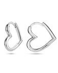 Zilver Gerhodineerd Oorringen Hart 1336368 - PansiteNederland.nl