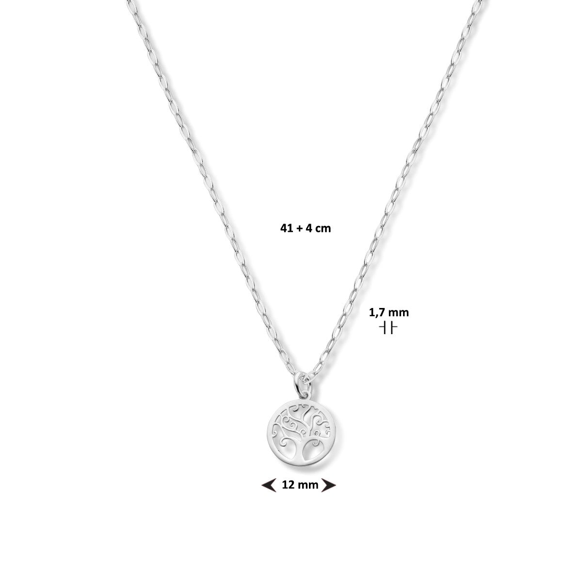 Fantasy Collection Collier levensboom 41 + 4 cm zilver