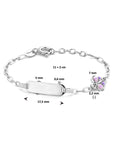 Zilver Gerhodineerd Graveerarmband Vlinder Plaat 5,0 Mm 11 + 2 Cm 1336378 - PansiteNederland.nl