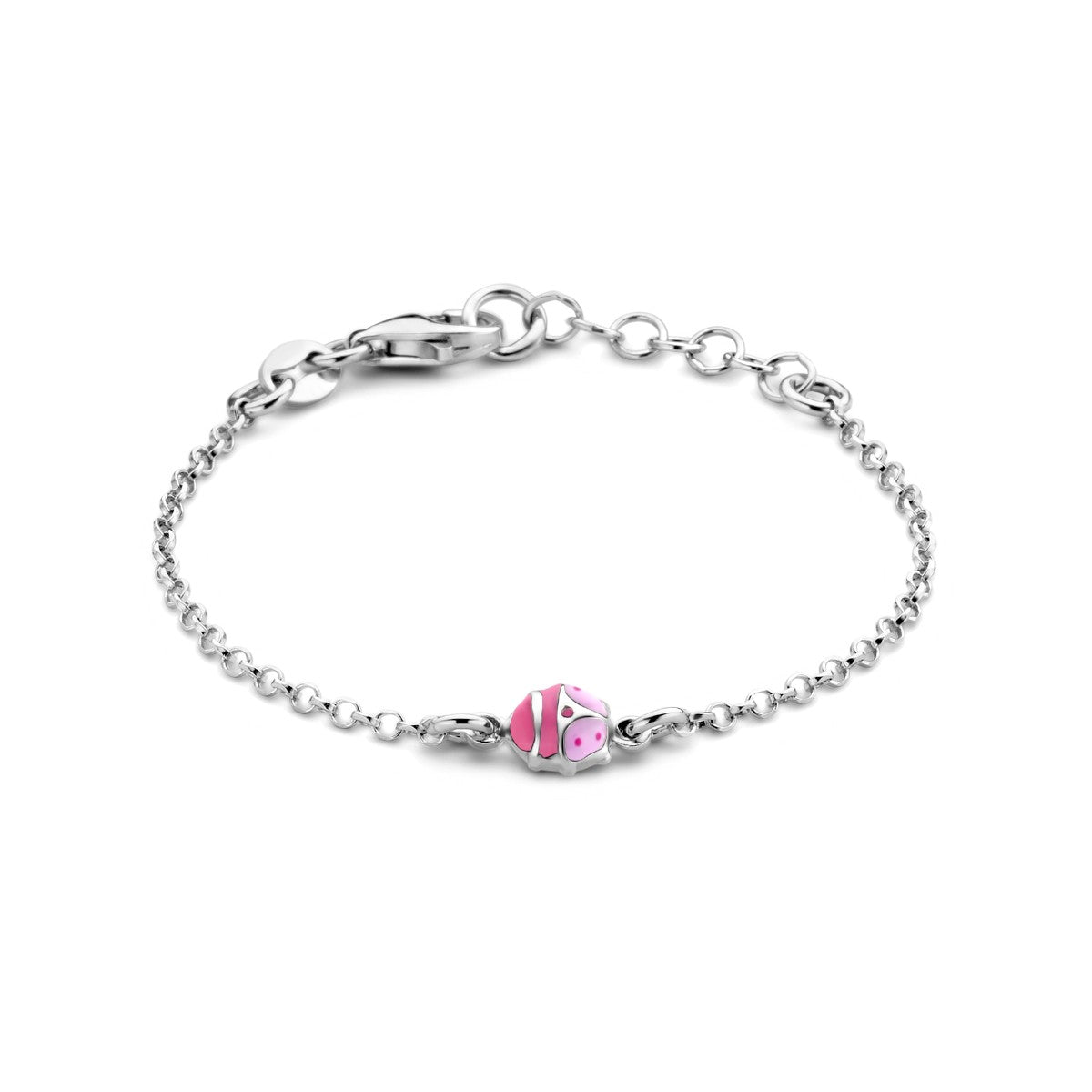 Fantasy Collection Armband lieveheersbeestje emaille 11 + 2 cm zilver